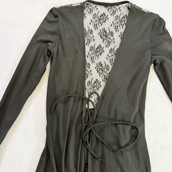 Floor Length Long Black Lace Duster Cardigan Witchy Regalcore Gothic vampire - Picture 3 of 8